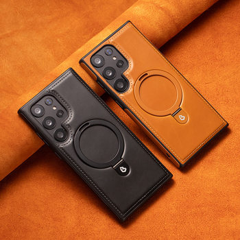 Suitable for S26 Ultra Samsung Mobile Phone Case, Business Leather Case, Stand, Magnetic Charging, S22 Anti-Fall Protective Case, S24