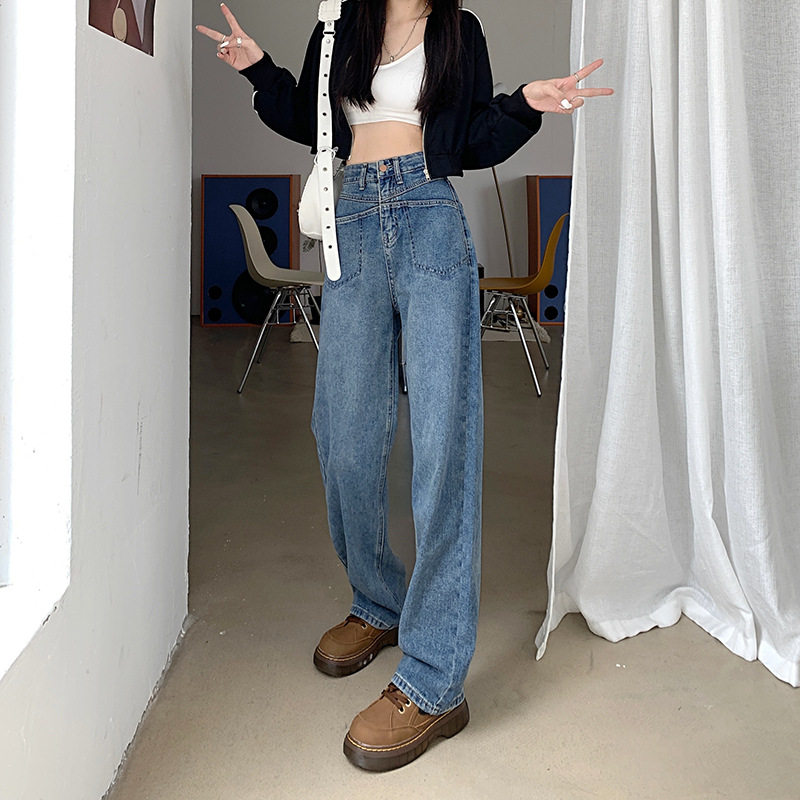 High Waisted Wide Leg Jeans for Women Loose Fit Flattering Draping Spring Style Casual Wear Wholesale Available