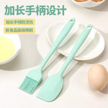 High Temperature Resistant Silicone Oil Brush, Food Grade Seasoning Brush, Pancake Spread Scraper, Non-Shedding Barbecue Brush All in One