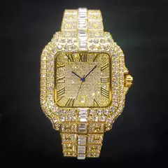 Luxury Full Diamond Three-Hand Chronograph Quartz Men's Watch, Popular Model, 42mm, Low Price for Sale, Free Shipping Available