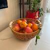 Wholesale Imitation Rattan Storage Basket Fruit Plate Round Decorative Storage Basket Bread Basket Hollow Hand-woven Storage Basket
