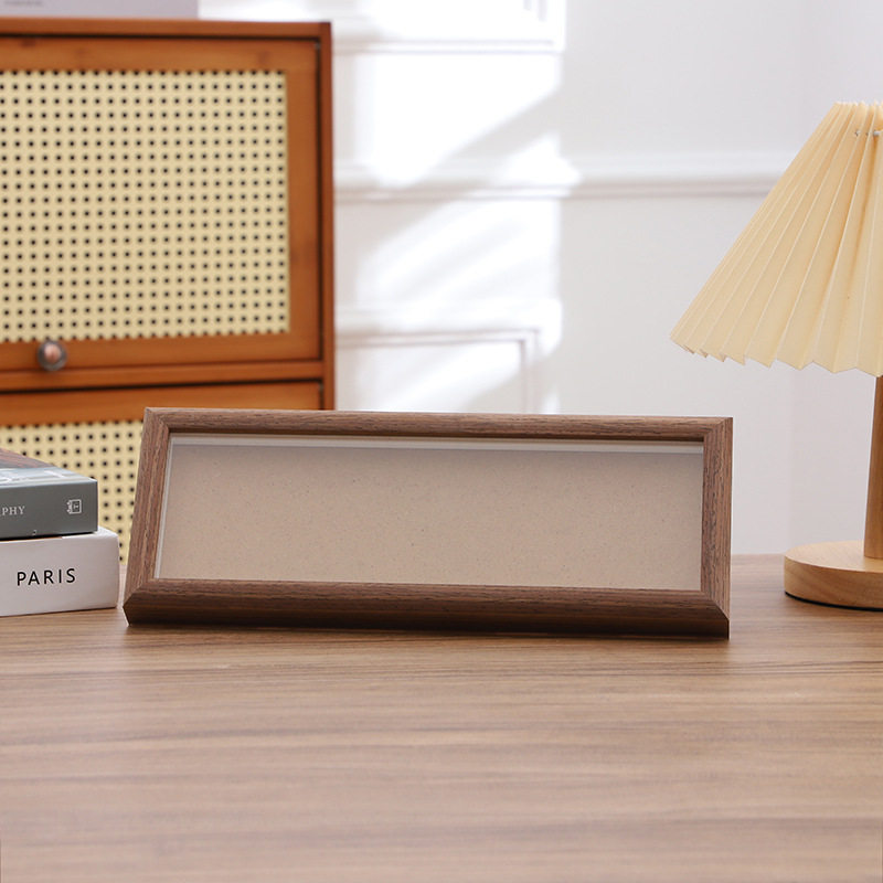 Photo Frame Solid Wood Table Wall Hanging Photo Painting and Calligraphy Mounting Frame Retro New Chinese Living Room Wooden Simple Table Pendulum