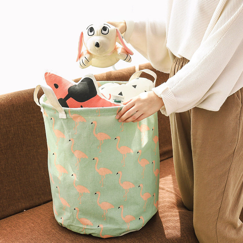 Simple Fabric Storage Dirty Clothes Basket Household Toy Storage Storage Barrel Clothing Organization Folding Storage Basket