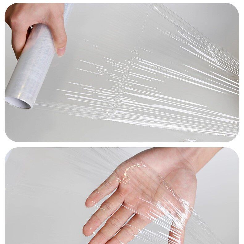 Plastic Wrap Food Grade Household High Temperature Resistant Thickeneded Pe Point-Break Continuous Roll Refrigerator Vegetable and Fruit Preservation Wholesale