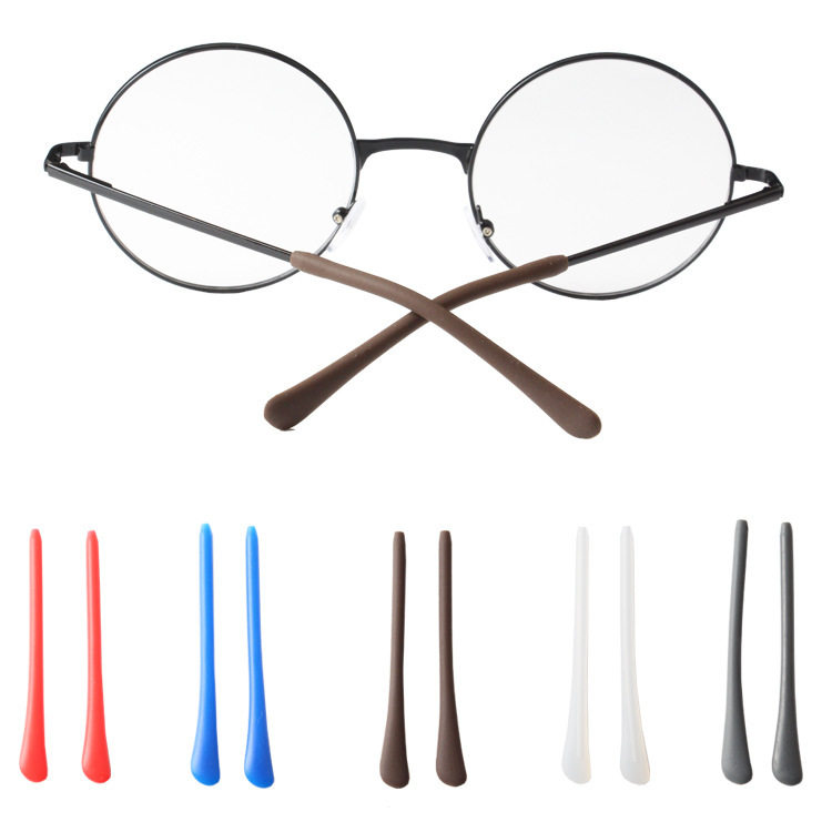 Glasses Accessories Glasses Foot Cover Thin Metal Glasses Foot Cover Non-slip Silicone Glasses Leg Cover Round Pinhole Eye Frame Wholesale