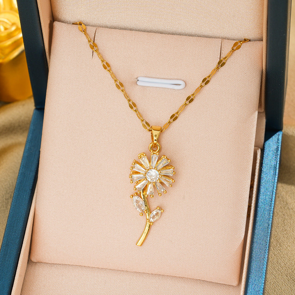 161 回転デイジー ネックレス - ゴールド