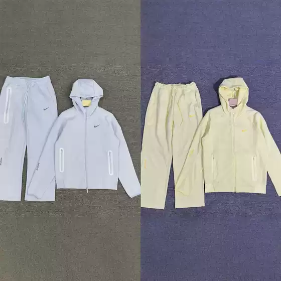 NOCTA Joint Logo Printing Sports Casual Sweatshirt Jacket Pants suit Couple's light purple