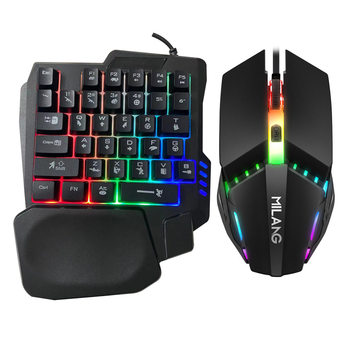 Factory In-Stock One-Handed Keyboard and Mouse Set, Mechanical Feel, Connects to Mobile Phone, Sniper Throne, Pubg Game, Cross-Border Wholesale