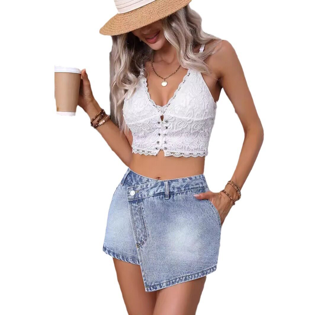 Womens Slim Fit Denim Shorts Comfortable Stylish Casual Perfect for Summer Outings Wholesale Available