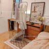 Clothes Rack Floor-Standing Bedroom Clothes Rack Mobile Light Luxury Silver Clothes Drying Rack Storage Overnight Coat Rack Living Room Home
