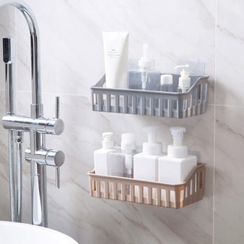 Seamless Hole Bathroom Rack Nail-free Toilet Plastic Wall Hanging Shelf Storage Rack Washing Rack Toilet Supplies