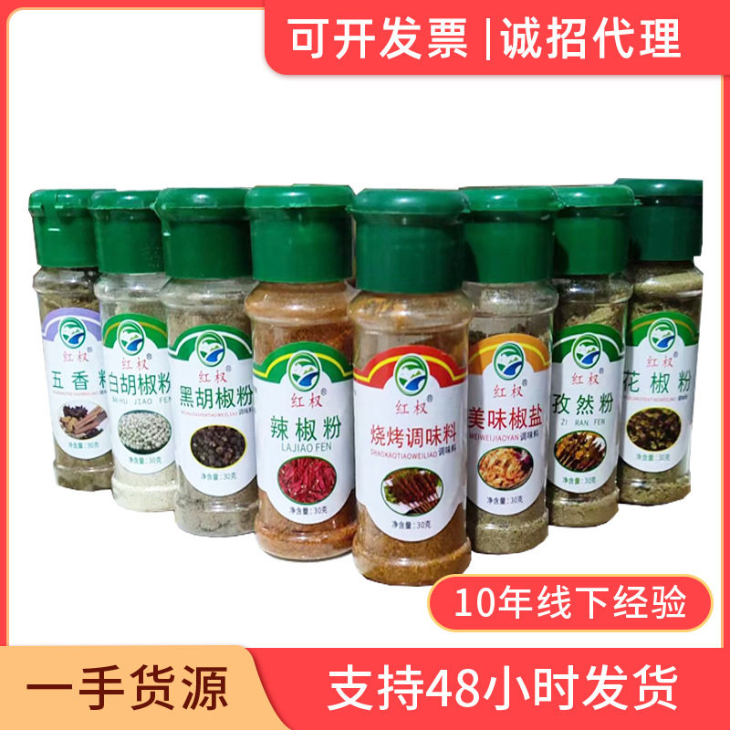 Barbecue seasoning eight-piece set bottled outdoor picnic portable with cumin spiced powder pepper Salt Black pepper barbecue material