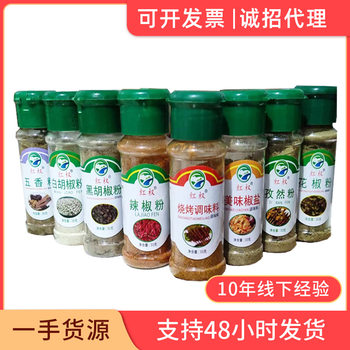 Barbecue seasoning eight-piece set bottled outdoor picnic portable with cumin spiced powder pepper Salt Black pepper barbecue material