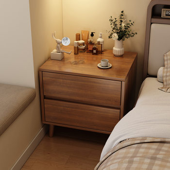 Solid Wood Bedside Table Bedroom Home 2025 New Bedside Table Simple Large Capacity Simple Modern Storage Rack