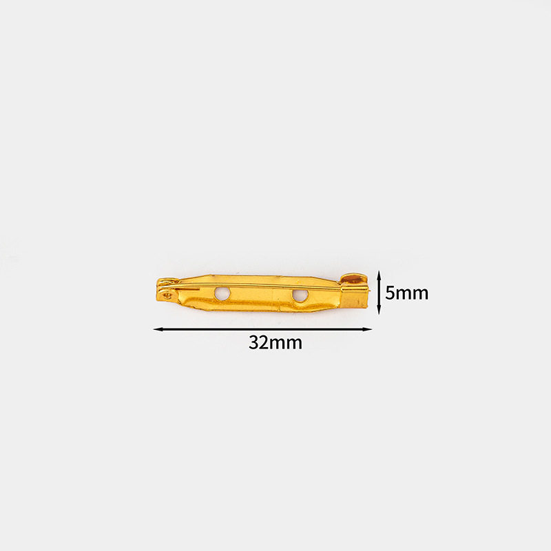 厂家批发金属电镀有孔别针铁质简针徽章领花保险胸针DIY饰品配件