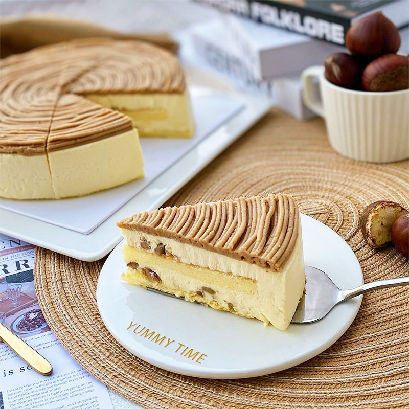 Yimi Ting Chestnut Mousse Cake Sliced Frozen Cake Mousse Cake Coffee Shop Western Dessert Can Be Wholesale