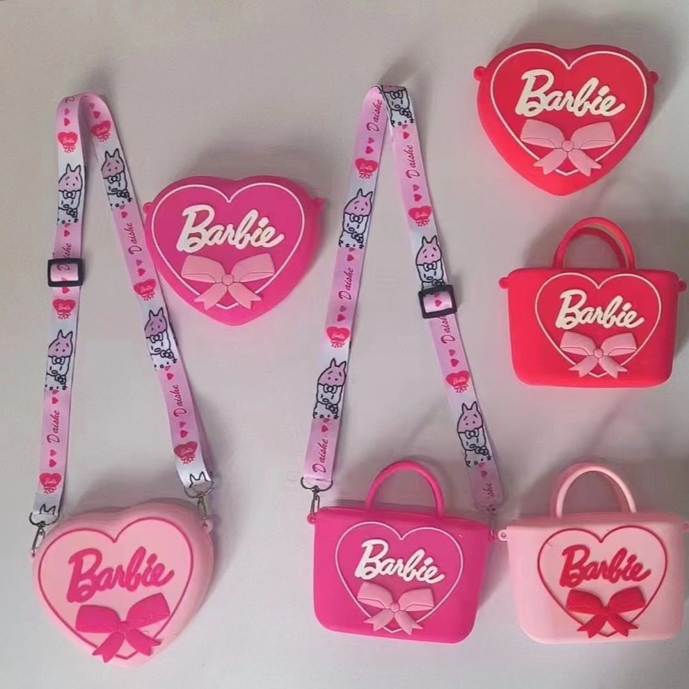 2023 cross-border new Barbie silicone bag creative cartoon crossbody shoulder bag children coin purse wholesale
