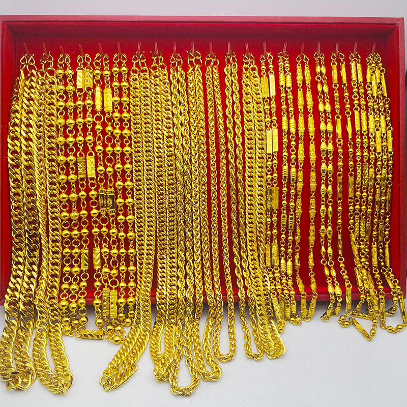 Manufacturer wholesale 18K gold-plated necklace men's trendy...