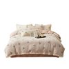 Thickened and Fleece-Lined! Gentle, High-Weight, Three-Dimensional Embroidered Milk Velvet Four-Piece Set, Winter Coral Fleece Duvet Cover Bedding