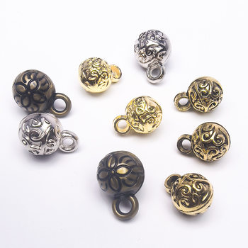 Chinese-Style Disc Buckle Imitation Metal Flat Buckle Round Bead Cheongsam Hanfu Tang Suit Button Accessory Decorative High-Leg Plastic Button