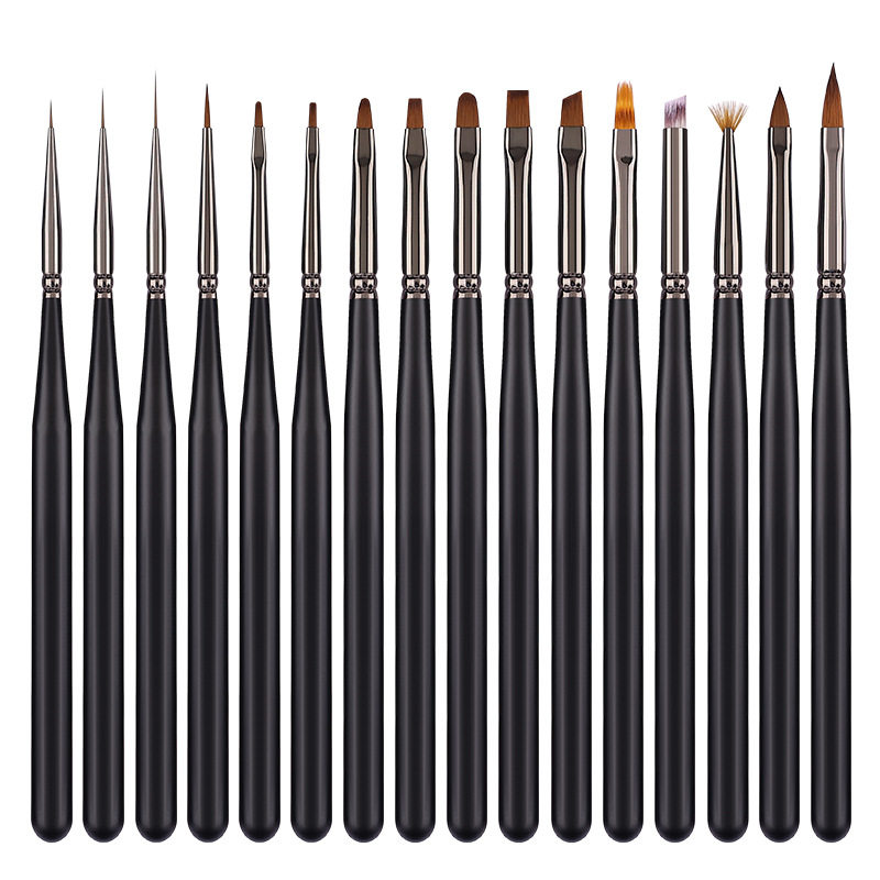 Japanese-Style Wooden Nail Art Pen Set Complete for Beginners, Painting Gel Pen, Line Drawing, Shading, Sweeping Brush, Crystal Brush