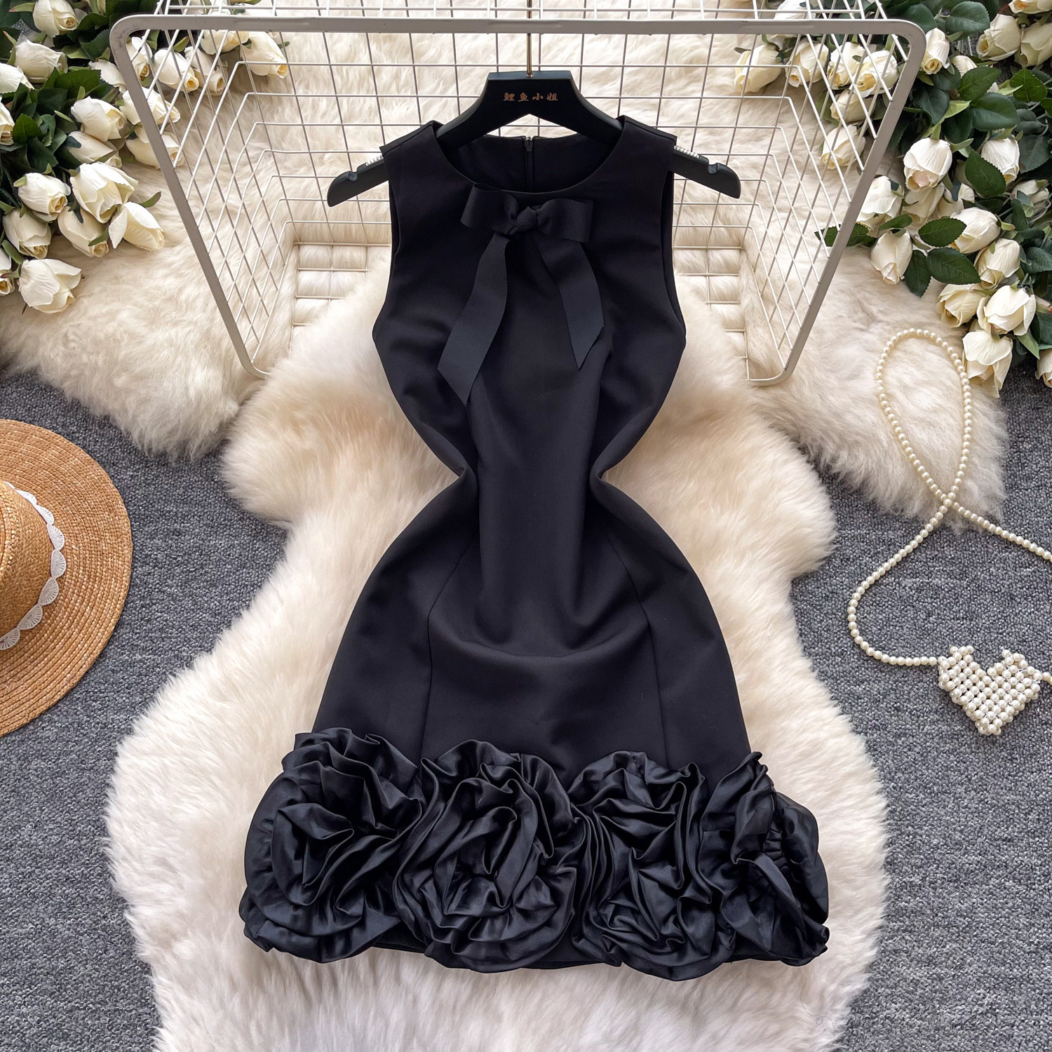 Elegant Floral A Line Dress for Women Sleeveless Sweet Youthful Design Perfect for Parties and Special Occasions