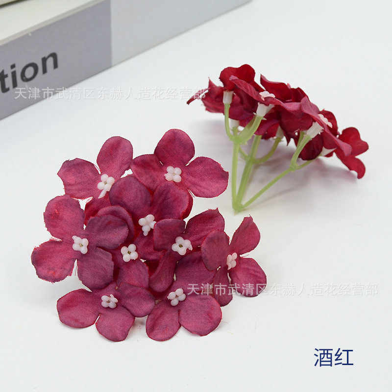 9叉油画绣球仿真花小花DIY手作素材绣球花朵婚庆新娘头饰发饰配花