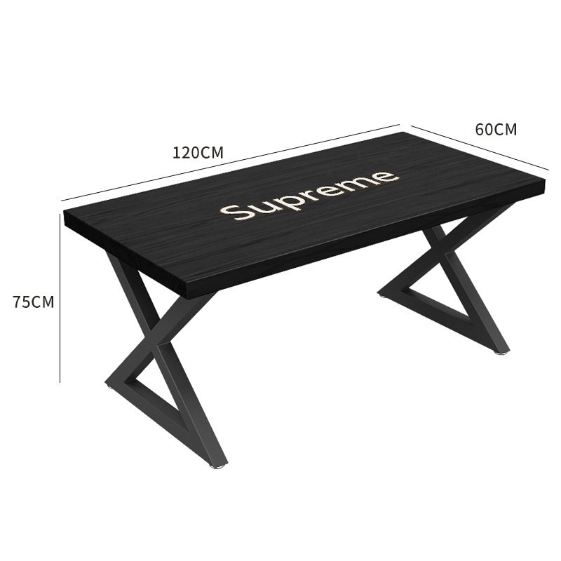 工业风实木餐桌简约咖啡厅奶茶店桌椅组合酒吧办公室会议桌长条桌