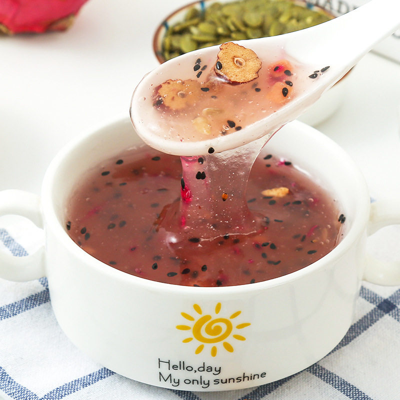 Macquefeng instant pitaya nut lotus root starch soup Qiya seed instant nut fruit soup instant meal 500g