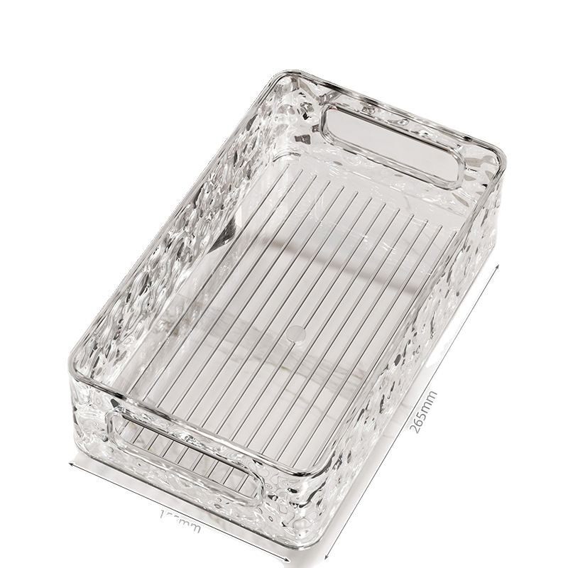 Glacier Pattern Cosmetic Storage Box Light Luxury High Beauty Toilet Desktop Fidelity Box Plastic Storage Basket with Handle