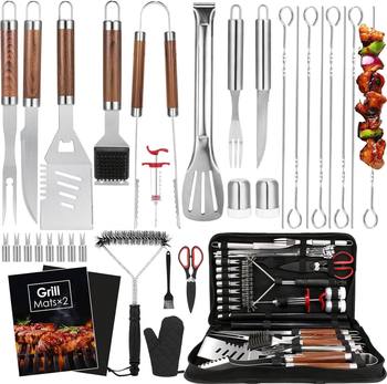 35-Piece Stainless Steel Combination Barbecue Set Bbq Utensils High-End Barbecue Utensils Outdoor Camping Style Barbecue Tools