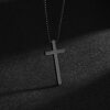 Cross-border European and American Cross Necklace Men's Simple Fashion Long Pendant Color-free Woolen Chain All-match Accessories Women
