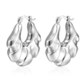 Scalloped hollow earring steel color MS-012