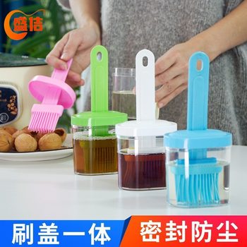 Oil Brush with Bottle for Home Use, High-Temperature Resistant Kitchen Pancake Oil Brush, Honey Bottle, Seasoning Bottle, Barbecue Oil Applicator