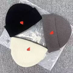 Amy Logo Embroidered Knit Fleece Beanie for Men and Women, Couple Style, Winter Warmth