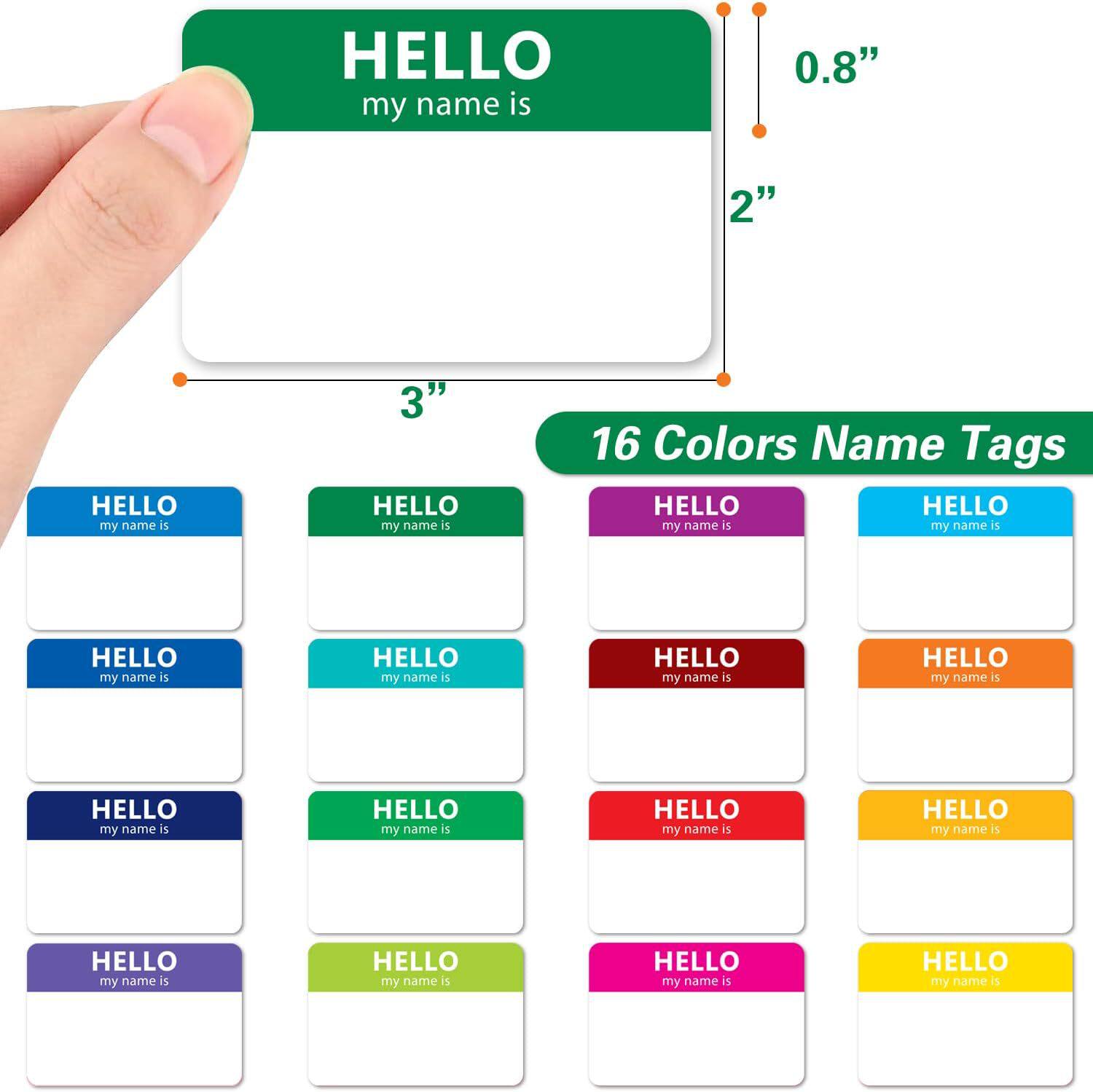 Cross-Border Colorful Name Tag Stickers Identification Badges Office Meetings Family Gatherings DIY Decoration Stickers