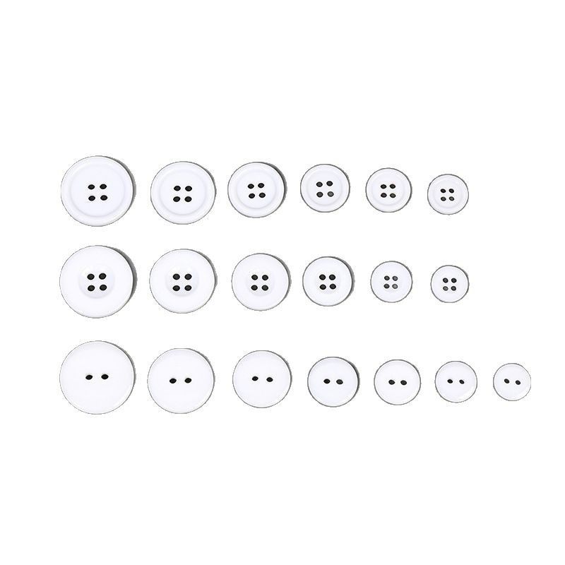 Wide Edge Resin Buttons, Thin Edge Buttons, Bread Buttons, Pure White Simple Buttons, Shirt Knitwear Sweater Buttons