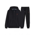 Zipper set in black with red label