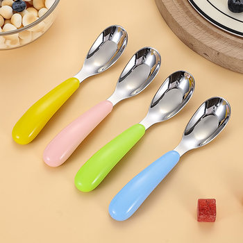 316 stainless steel ingot spoon portable storage home children feeding food supplement creative cute eating spoon