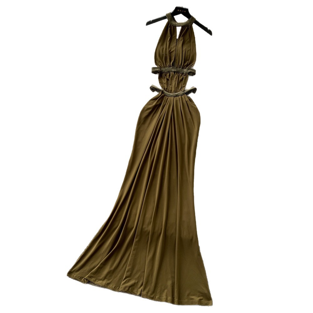 Elegant Sleeveless Backless Dress Lightweight Figure Flattering Summer Style Perfect for Vacation and Special