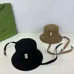 Letter Print Bucket Hat with String, Reversible, Unisex, Versatile Sun Hat with Letter Print