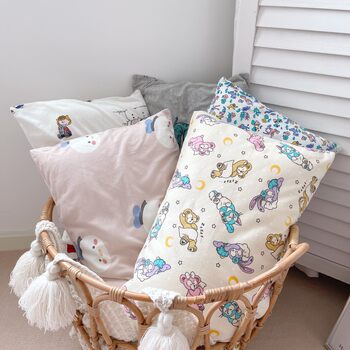 Pure Cotton Cartoon Knitted ins Style Children's Baby Single Tianzhu Cotton Single Pillowcase 30x 50 Cartoon Pillowcase