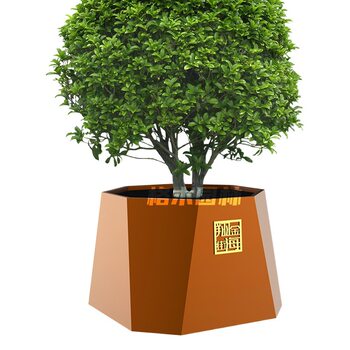 Urban Road Landscape Isolation Flower Bed Flower Pot Iron Art Stainless Steel Landscape Tree Bed Movable Modular Outdoor Flower Box
