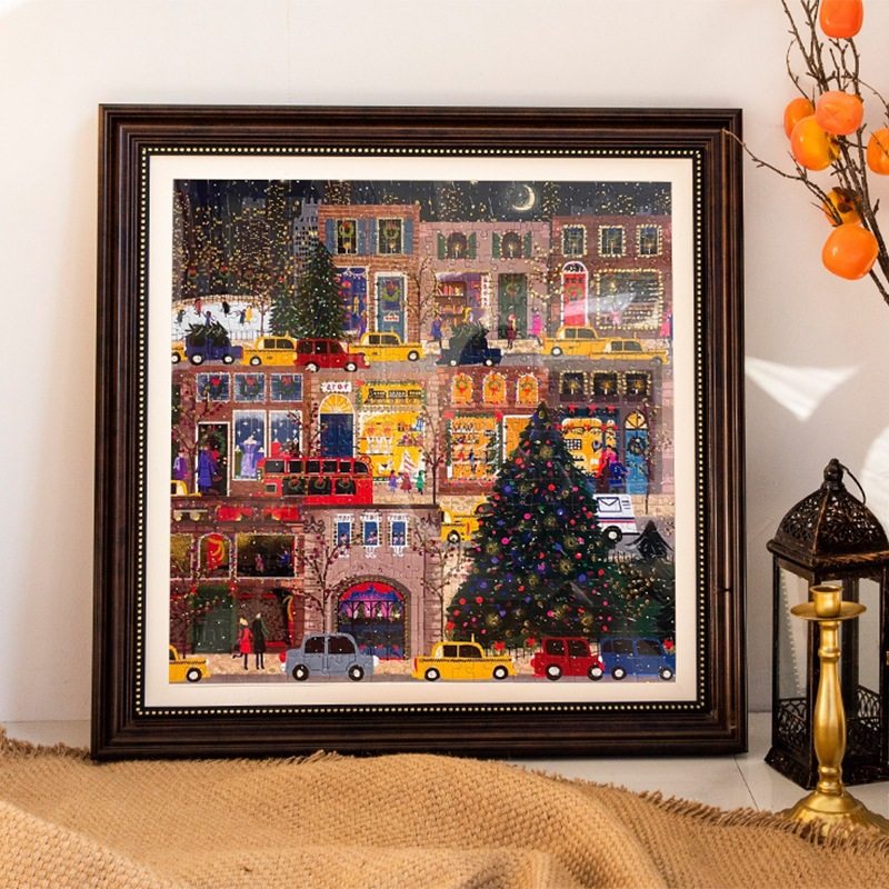 Winter Light Picture Frame Galison Winter Light Christmas Puzzle Frame American Retro Square Photo Frame Wall Hanging Frame