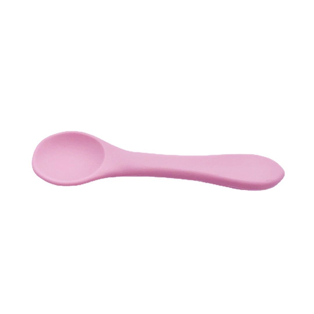 Silicone Spoon for Children, Multi-Color Training Spoon, Short Handle Baby Spoon, Infant Feeding Tableware, Complementary Food Spoon, in Stock, New Color for Feeding