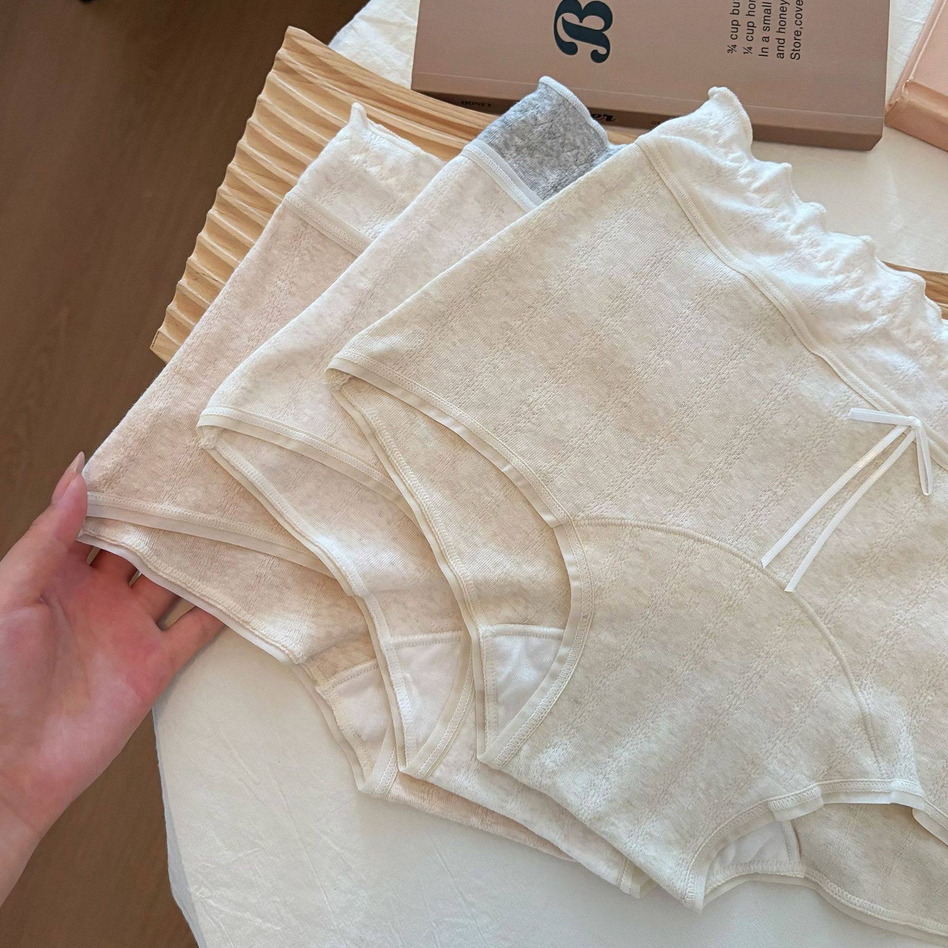 Matcha Girl Class a Baby Cotton Girl Ballet Style Lace Contrast Color Large Size 10A Antibacterial Crotch Mid-Waist Boxer Briefs