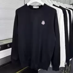 Cross-Border Embroidery m Brand Embroidered Logo Unisex Wool Sweater Round Neck Pullover Casual Popular Long-Sleeve Shirt