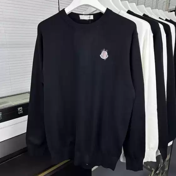 Cross-Border Embroidery m Brand Embroidered Logo Unisex Wool Sweater Round Neck Pullover Casual Popular Long-Sleeve Shirt