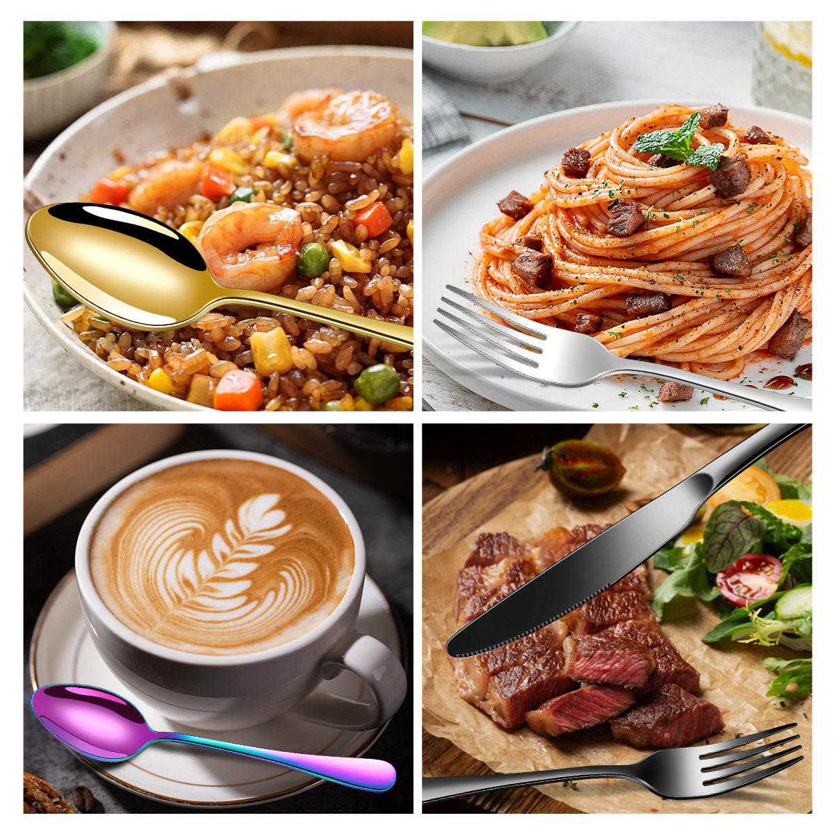 Amazon Cross-Border Manufacturer Wholesale 1010 Stainless Steel Knife, Fork and Spoon Hotel Tableware Thickeneded Main Meal Steak Knife and Fork