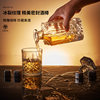 European-style Crystal Whiskey Wine Bottle Household Quartet Wine Bottle with Lid suit Glass Carved Spirits Wine Glass